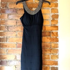 Formal Black Midi bodycon Dress